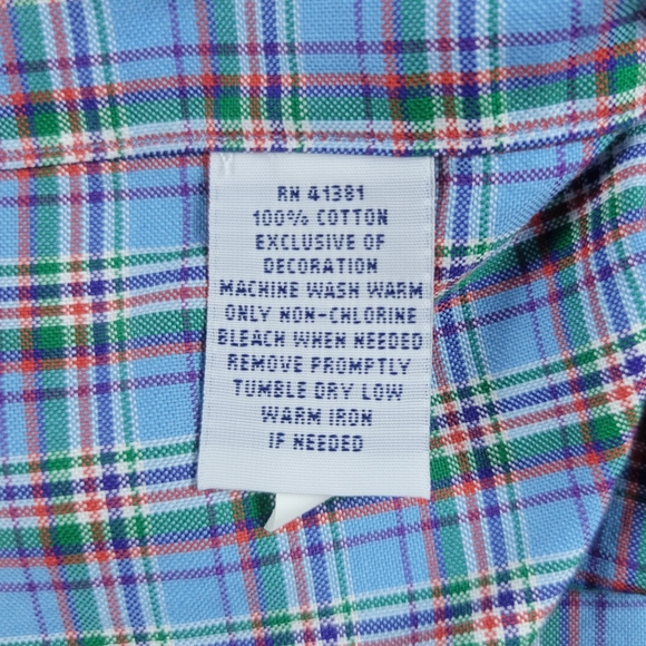Ralph Lauren Button Down Shirt Slim Fit Light Blue Plaid Pony Logo Mens Size XL - Picture 8 of 10